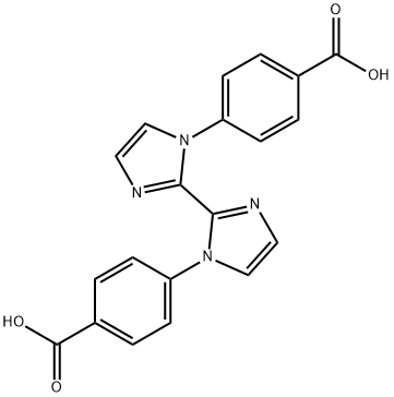 Benzoic acid, 4,4'-[2,2'-bi-1H-imidazole]-1,1'-diylbis- Struktur