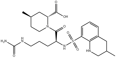 2-Piperidinecarboxylic acid, 1-[(2S)-5-[(aminocarbonyl)amino]-1-oxo-2-[[(1,2,3,4-tetrahydro-3-methyl-8-quinolinyl)sulfonyl]amino]pentyl]-4-methyl-, (2R,4R)- Struktur