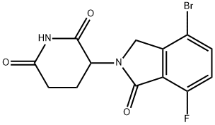 3-(4-bromo-7-fluoro-1-oxo-2,3-dihydro-1H-inden-2-yl)piperidine-2,6-dione Struktur