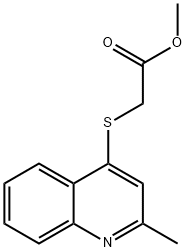 Acetic acid, 2-[(2-methyl-4-quinolinyl)thio]-, methyl ester Struktur