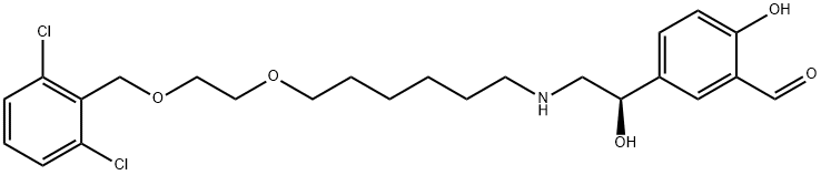 Benzaldehyde, 5-[(1R)-2-[[6-[2-[(2,6-dichlorophenyl)methoxy]ethoxy]hexyl]amino]-1-hydroxyethyl]-2-hydroxy- Struktur