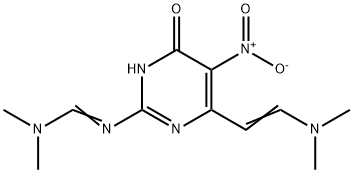 Methanimidamide, N-6-2-(dimethylamino)ethenyl-1,4-dihydro-5-nitro-4-oxo-2-pyrimidinyl-N,N-dimethyl- Struktur