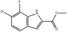 1H-Indole-2-carboxylic acid, 6-chloro-7-fluoro-, methyl ester Struktur