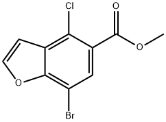 5-Benzofurancarboxylic acid, 7-bromo-4-chloro-, methyl ester Struktur