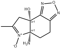 8aH-Pyrrolo[3,2-e]-2,1,3-benzoxadiazol-8a-ol,5a-amino-4,5,5a,8-tetrahydro-7-methyl-,6-oxide,(5aR,8aR)-rel-(9CI) Struktur