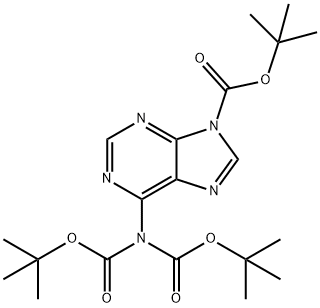 9H-Purine-9-carboxylic acid, 6-[bis[(1,1-dimethylethoxy)carbonyl]amino]-, 1,1-dimethylethyl ester Struktur