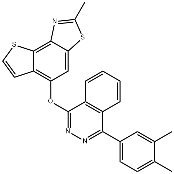 5-((4-(3,4-dimethylphenyl)phthalazin-1-yl)oxy)-2-methylthieno[3,2:5,6]benzo[1,2-d]thiazole Struktur