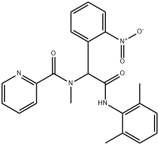 2-Pyridinecarboxamide,N-[2-[(2,6-dimethylphenyl)amino]-1-(2-nitrophenyl)-2-oxoethyl]-N-methyl-(9CI) Struktur