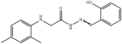 2-[(2,4-dimethylphenyl)amino]-N'-(2-hydroxybenzylidene)acetohydrazide (non-preferred name) Struktur