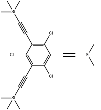 1,3,5-trichloro-2,4,6-tris[(trimethylsilyl)ethynyl]benzene Struktur