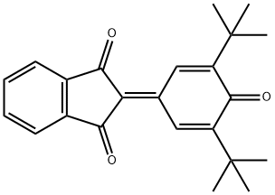 1H-Indene-1,3(2H)-dione, 2-[3,5-bis(1,1-dimethylethyl)-4-oxo-2,5-cyclohexadien-1-ylidene]- Struktur