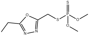 (5-ethyl-1,3,4-oxadiazol-2-yl)methylsulfanyl-dimethoxy-sulfanylidene-p hosphorane Struktur