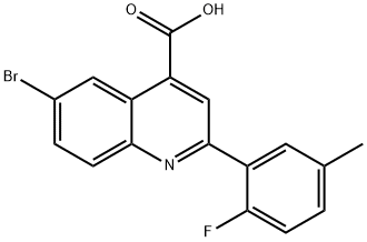 4-Quinolinecarboxylic acid, 6-bromo-2-(2-fluoro-5-methylphenyl)- Struktur