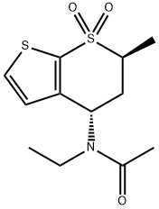 N-ethyl-N-[(4S,6S)-6-methyl-7,7-dioxido-5,6-dihydro-4H-thieno[2,3-b]thiopyran-4-yl]acetamide Struktur