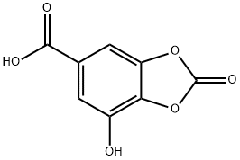 1,3-Benzodioxole-5-carboxylic acid, 7-hydroxy-2-oxo- Struktur