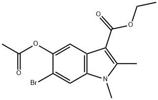 1H-Indole-3-carboxylic acid, 5-(acetyloxy)-6-bromo-1,2-dimethyl-, ethyl ester Struktur