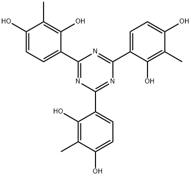 1,3-Benzenediol, 4,4',4''-(1,3,5-triazine-2,4,6-triyl)tris[2-methyl- Struktur