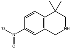 Isoquinoline, 1,2,3,4-tetrahydro-4,4-dimethyl-7-nitro- Struktur