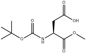 Aspartic acid, N-[(1,1-dimethylethoxy)carbonyl]-, 1-methyl ester Struktur