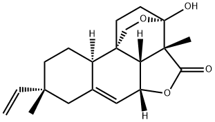 (3S)-8α-Vinyl-3a,5aβ,7,8,9,10,10aα,10cβ-octahydro-3α-hydroxy-3aβ,8-dimethyl-4H-3,10bβ-ethano-1H,3H-benzo[h]furo[4,3,2-de]-2-benzopyran-4-one Struktur