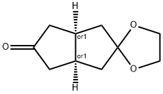 Spiro[1,3-dioxolane-2,2'(1'H)-pentalen]-5'(3'H)-one, tetrahydro-, (3'aR,6'aS)-rel- Struktur