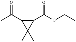 Cyclopropanecarboxylic acid, 3-acetyl-2,2-dimethyl-, ethyl ester Struktur