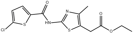 ethyl 2-(2-(5-chlorothiophene-2-carboxamido)-4-methylthiazol-5-yl)acetate, 524927-93-3, 結(jié)構(gòu)式