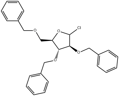 2,3,5-tri-O-benzyl-α- and β-D-arabinofuranosyl chlorides Struktur