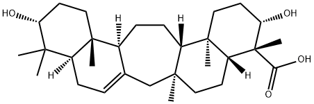 (4R)-3β,21β-Dihydroxy-C(14a)-homo-27-norgammacer-14-en-23-oic acid Struktur