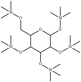 1-O,2-O,3-O,4-O,6-O-Pentakis(trimethylsilylhexopyranose Struktur