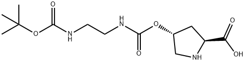 H-(2S,4R)-(4-OCO-NH-CH2-CH2-NH-Boc)-Pro-OH Struktur