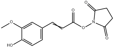 2-Propenoic acid, 3-(4-hydroxy-3-methoxyphenyl)-, 2,5-dioxo-1-pyrrolidinyl ester Struktur