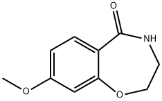 8-methoxy-2,3,4,5-tetrahydro-1,4-benzoxazepin-5-one Struktur