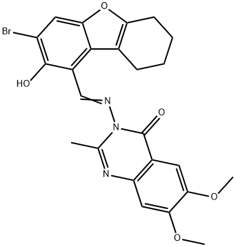 4(3H)-Quinazolinone,3-[[(3-bromo-6,7,8,9-tetrahydro-2-hydroxy-1-dibenzofuranyl)methylene]amino]-6,7-dimethoxy-2-methyl-(9CI) Struktur