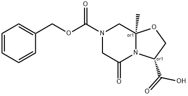 (3R,8aR)-rel-hexahydro-8a-Methyl-5-oxo-7H-oxazolo[3,2-a]pyrazine-3,7-dicarboxylic acid 7-(phenylMethyl) ester Struktur