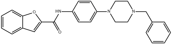 2-Benzofurancarboxamide,N-[4-[4-(phenylmethyl)-1-piperazinyl]phenyl]-(9CI) Struktur