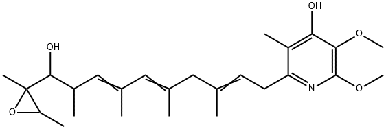 4-Pyridinol, 2-[10-(2,3-dimethyl-2-oxiranyl)-10-hydroxy-3,5,7,9-tetramethyl-2,5,7-decatrienyl]-5,6-dimethoxy-3-methyl- Struktur