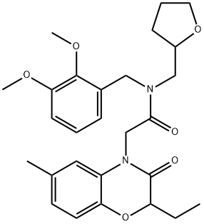 4H-1,4-Benzoxazine-4-acetamide,N-[(2,3-dimethoxyphenyl)methyl]-2-ethyl-2,3-dihydro-6-methyl-3-oxo-N-[(tetrahydro-2-furanyl)methyl]-(9CI) Struktur