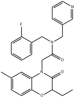 4H-1,4-Benzoxazine-4-acetamide,2-ethyl-N-[(2-fluorophenyl)methyl]-2,3-dihydro-6-methyl-3-oxo-N-(3-pyridinylmethyl)-(9CI) Struktur