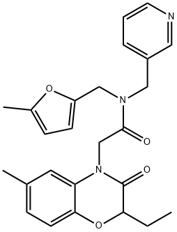 4H-1,4-Benzoxazine-4-acetamide,2-ethyl-2,3-dihydro-6-methyl-N-[(5-methyl-2-furanyl)methyl]-3-oxo-N-(3-pyridinylmethyl)-(9CI) Struktur