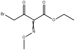 Butanoic acid, 4-bromo-2-(methoxyimino)-3-oxo-, ethyl ester Struktur