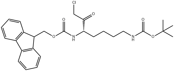 (9H-Fluoren-9-yl)MethOxy]Carbonyl Lys(Boc)-COCH2Cl Struktur