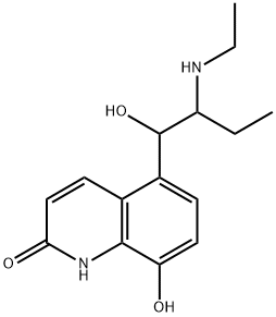 2(1H)-Quinolinone, 5-[2-(ethylamino)-1-hydroxybutyl]-8-hydroxy- Struktur