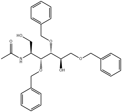 2-(Acetylamino)-2-deoxy-3,4,6-tris-O-(phenylmethyl)-D-glucitol Struktur