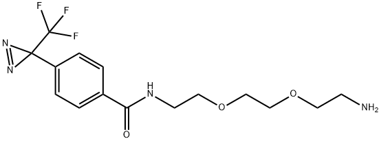 Benzamide, N-[2-[2-(2-aminoethoxy)ethoxy]ethyl]-4-[3-(trifluoromethyl)-3H-diazirin-3-yl]- Struktur