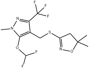 Isoxazole, 3-[[[5-(difluoromethoxy)-1-methyl-3-(trifluoromethyl)-1H-pyrazol-4-yl]methyl]thio]-4,5-dihydro-5,5-dimethyl- Struktur