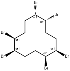 Cyclododecane, 1,2,5,6,9,10-hexabromo-, (1R,2S,5R,6S,9S,10R)-rel- Struktur