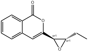 1H-2-Benzopyran-1-one,3-[(2R,3S)-3-ethyloxiranyl]-,rel-(9CI) Struktur