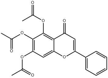 4H-1-Benzopyran-4-one, 5,6,7-tris(acetyloxy)-2-phenyl- Struktur