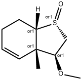 Benzo[b]thiophene, 2,3,3a,6,7,7a-hexahydro-3-methoxy-3a-methyl-, 1-oxide, (1R,3S,3aS,7aS)-rel- Struktur